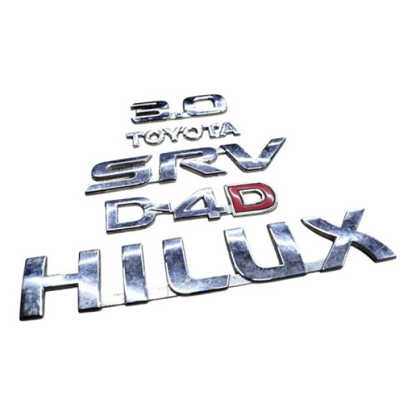 Emblema Letreiro Hilux Srv 3.0 D4d 2006 2008 2010 Original Prateado