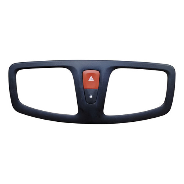Moldura Botão Pisca Alerta Trava Portas Renault Fluence 2012 Preto