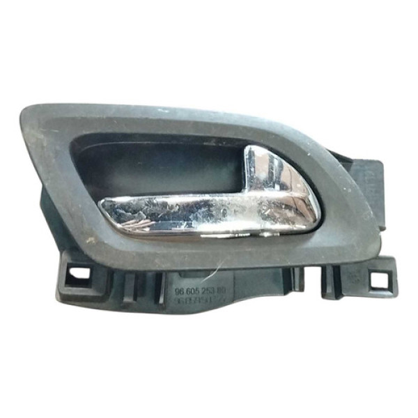 Maçaneta Interna Traseira Direita Peugeot 308 2013 2014 Prata/preta Traseira