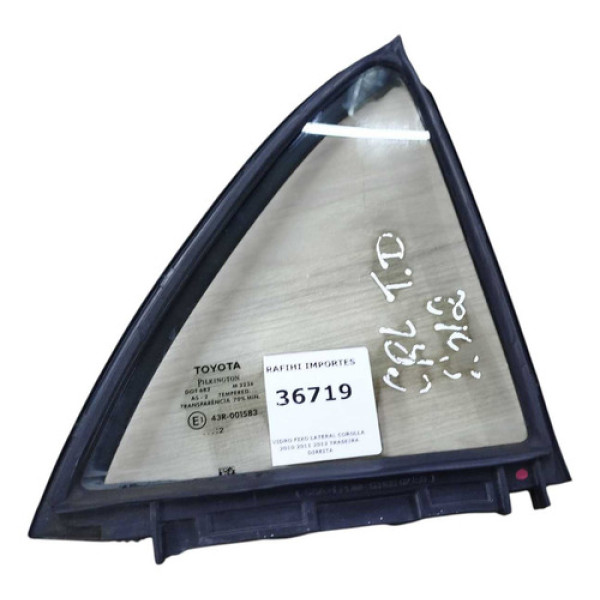 Vidro Fixo Lateral Corolla 2010 2011 2012 Traseira Direita