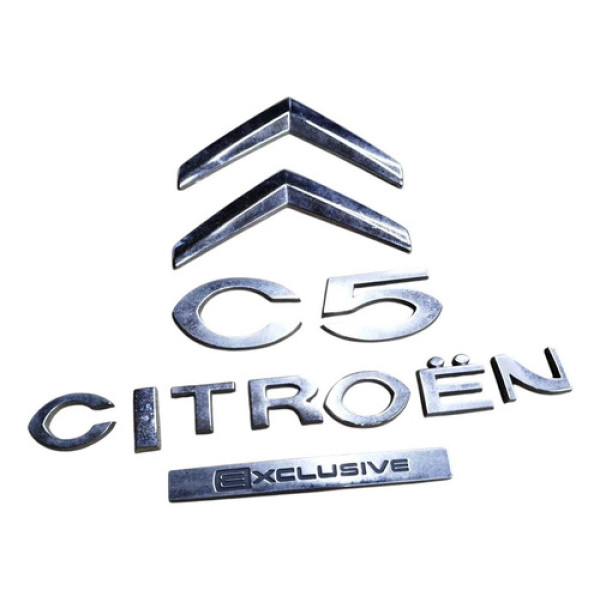 Emblema Citroen C5 Exclusive 2010 Original Prateado