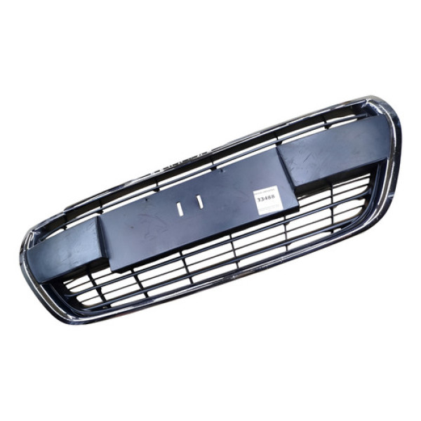 Grade Parachoque Dianteiro Peugeot 208 2016 2017 2018 2019 Preta/cromo Brilhante