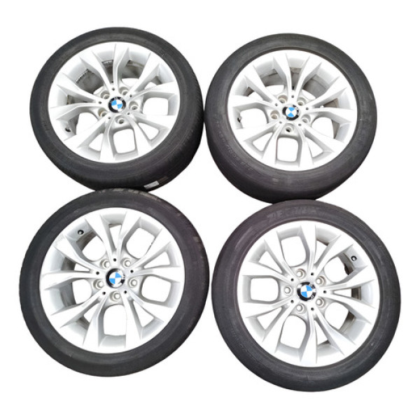 Jogo Roda Aro 17 Bmw X1 5x120 Tala 7,5 2010 2011 Original Prata