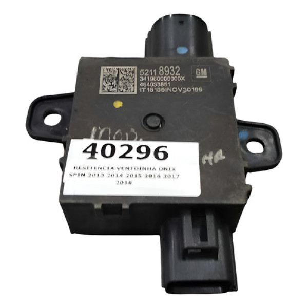 Resitencia Ventoinha Onix Spin 2013 2014 2015 2016 2017 2018 Preto