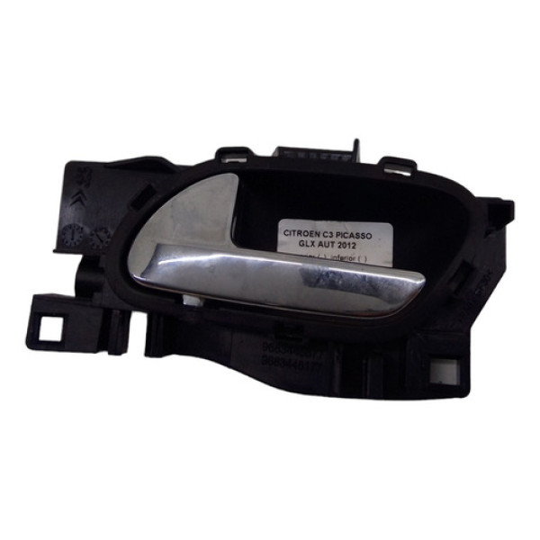 Maçaneta Interna Citroen C3 Picasso Traseira Esquerda 2012 Preto