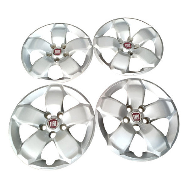 Jogo Calotas Fiat Toro Aro 16 2017 2018 2019 2020 Cinza