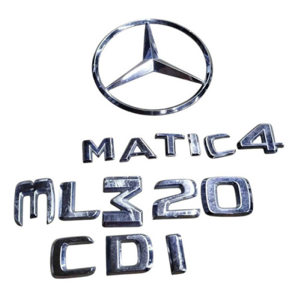 Emblema Mercedes Ml320 Cdi 4matic 2006 2007 2008 Original Prateado